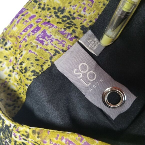 New Solo Moda Womens Straight Skirt Style 3347 Size 10 Black Multicolor - Picture 2 of 8